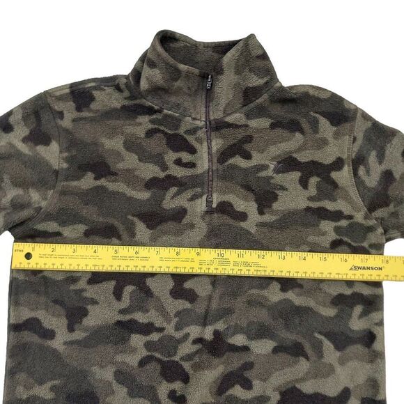 Old Navy Boys Fleece Camo Sweater 14 Green 1/4 Zip Travel Outdoor - Picture 10 of 11